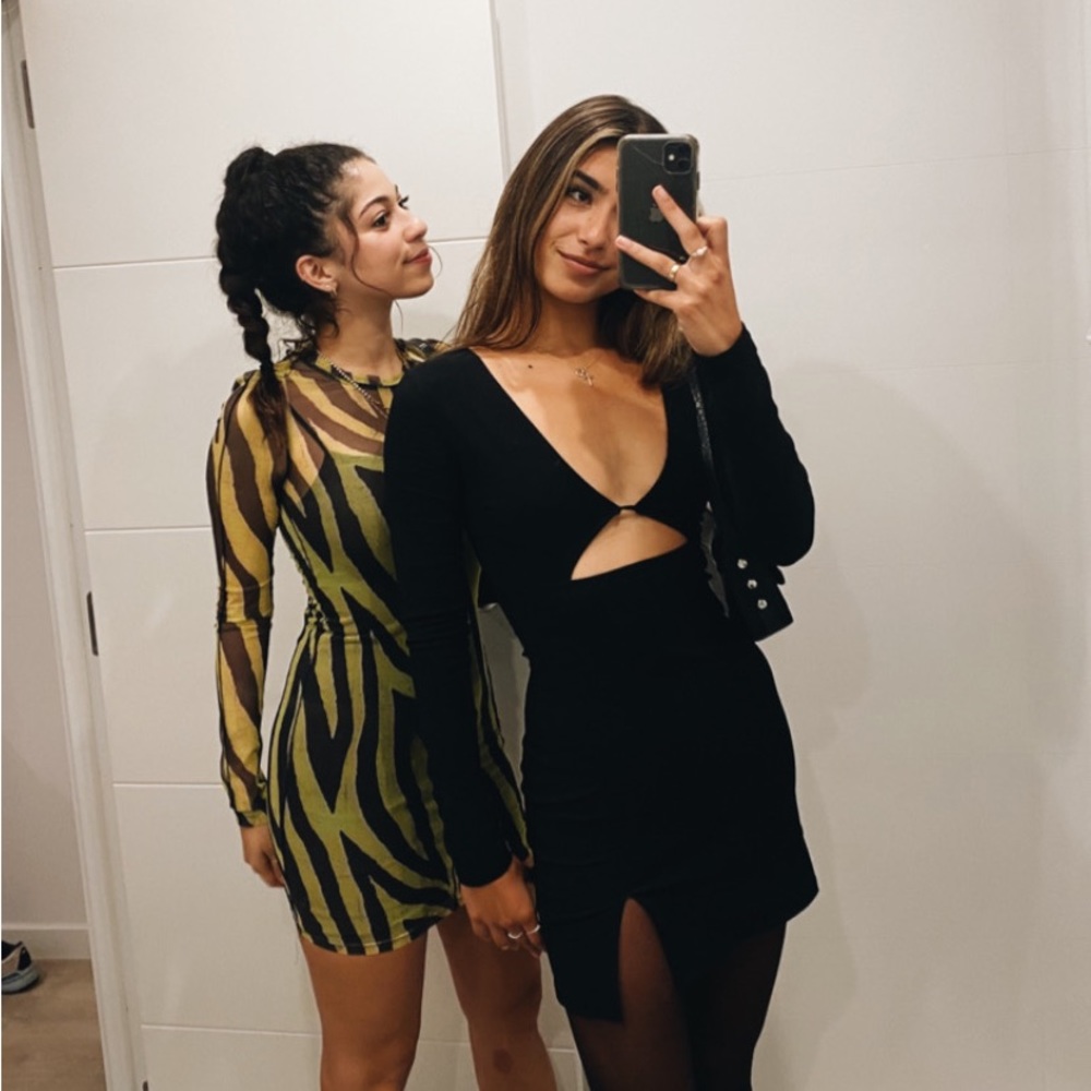 Black long sleeve mini dress